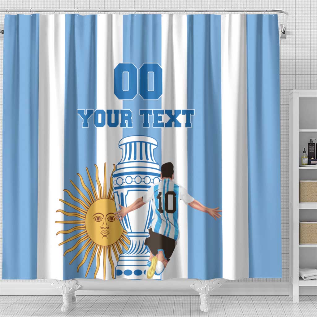 Custom Argentina Football Shower Curtain Go Champions 2024