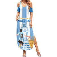 Custom Argentina Football Summer Maxi Dress Go Champions 2024 - Wonder Print Shop