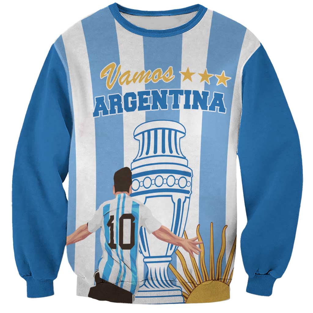 Custom Argentina Football Sweatshirt Go Champions 2024 - Wonder Print Shop