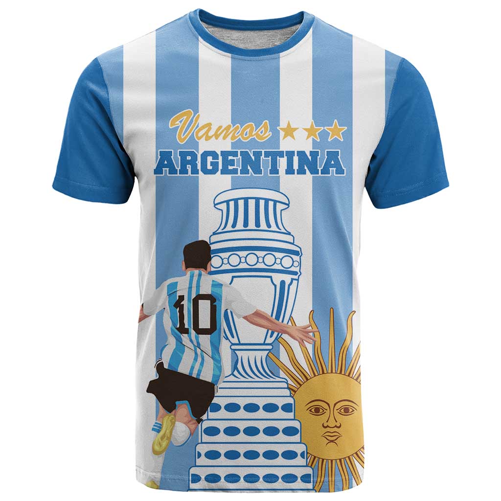 Custom Argentina Football T Shirt Go Champions 2024 - Wonder Print Shop