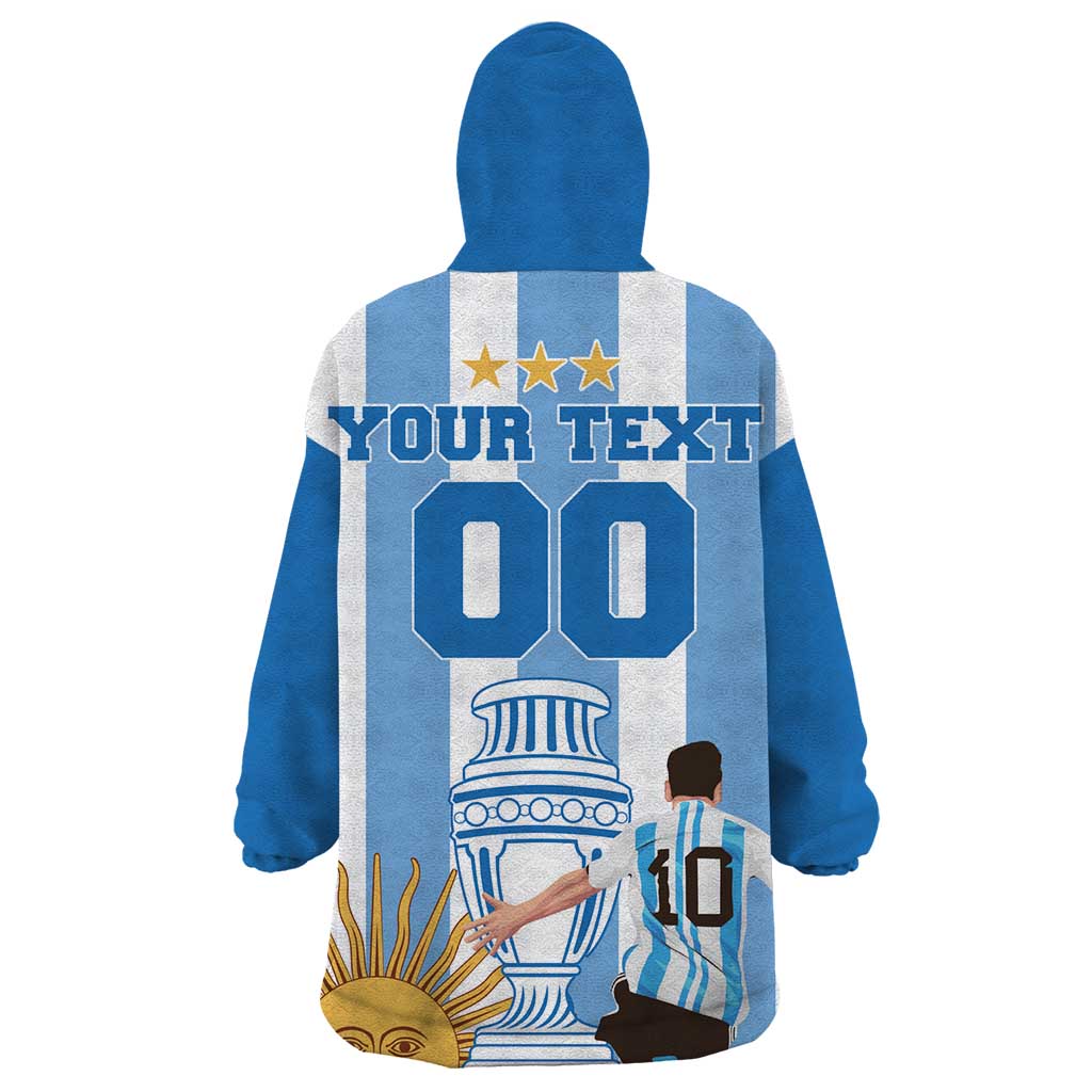 Custom Argentina Football Wearable Blanket Hoodie Go Champions 2024 - Wonder Print Shop