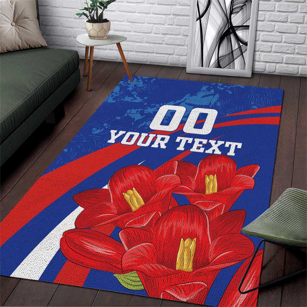 Custom Chile Lapageria Area Rug With Grunge Style - Wonder Print Shop