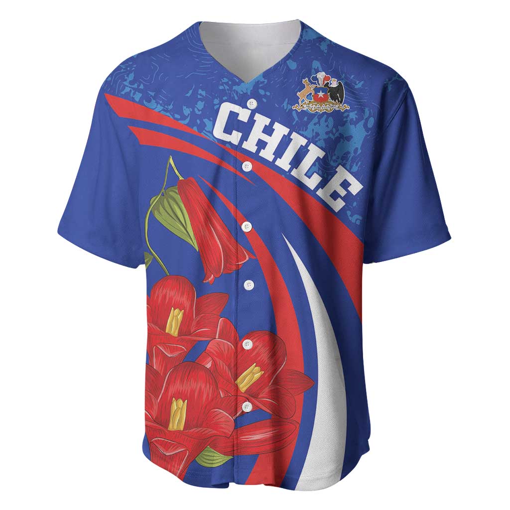 Custom Chile Lapageria Baseball Jersey With Grunge Style - Wonder Print Shop