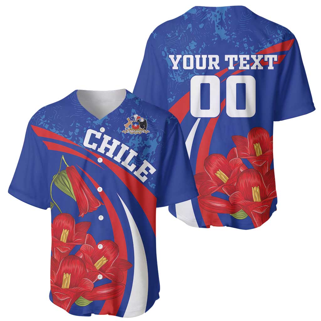 Custom Chile Lapageria Baseball Jersey With Grunge Style - Wonder Print Shop