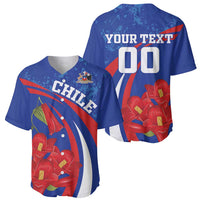 Custom Chile Lapageria Baseball Jersey With Grunge Style - Wonder Print Shop