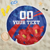 Custom Chile Lapageria Beach Blanket With Grunge Style - Wonder Print Shop