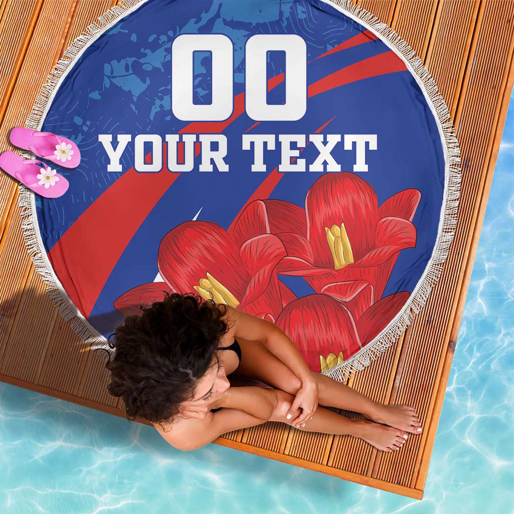 Custom Chile Lapageria Beach Blanket With Grunge Style - Wonder Print Shop