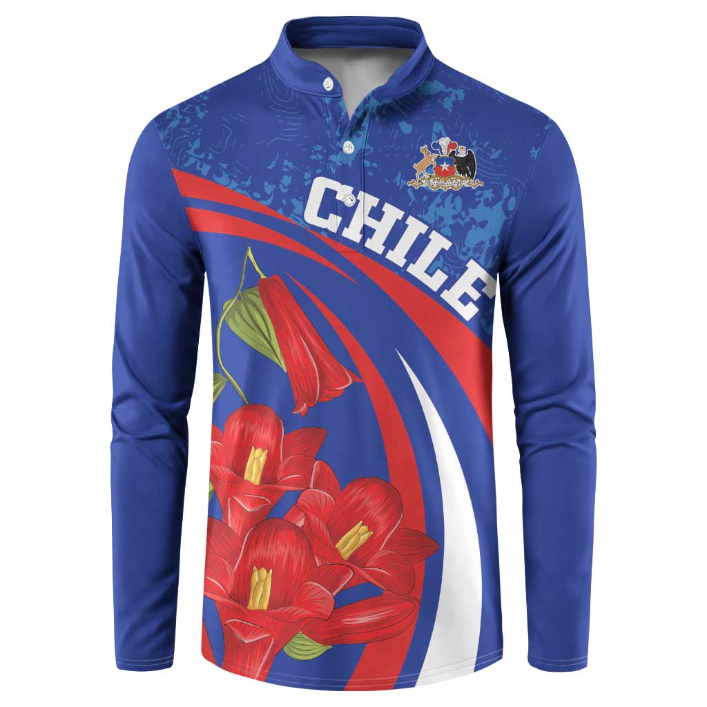 Custom Chile Lapageria Button Sweatshirt With Grunge Style - Wonder Print Shop