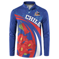 Custom Chile Lapageria Button Sweatshirt With Grunge Style - Wonder Print Shop
