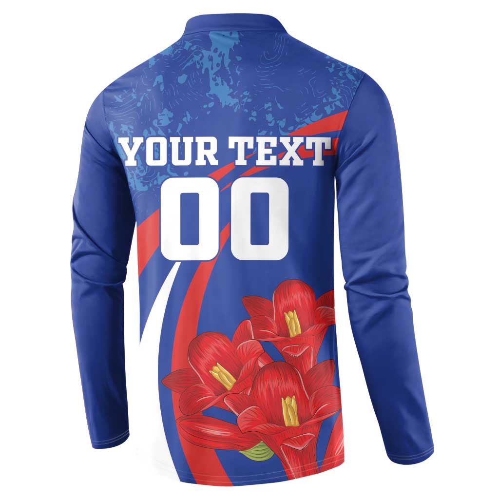 Custom Chile Lapageria Button Sweatshirt With Grunge Style - Wonder Print Shop