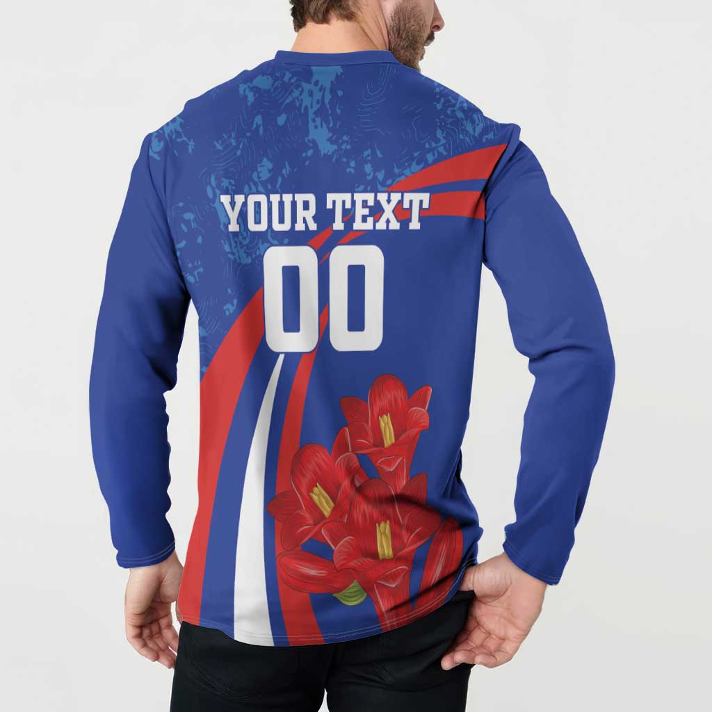 Custom Chile Lapageria Button Sweatshirt With Grunge Style - Wonder Print Shop
