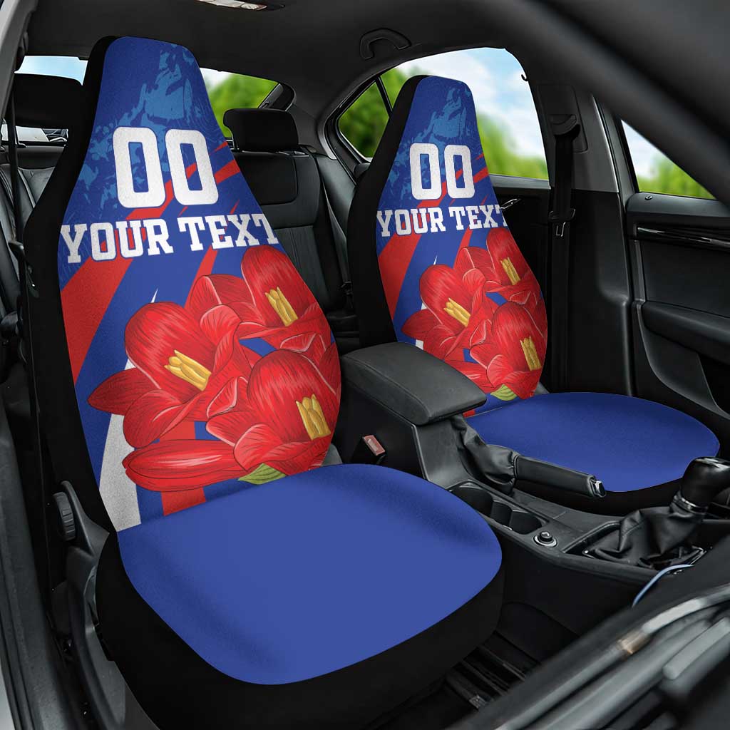 Custom Chile Lapageria Car Seat Cover With Grunge Style - Wonder Print Shop