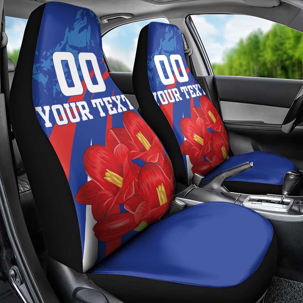 Custom Chile Lapageria Car Seat Cover With Grunge Style - Wonder Print Shop