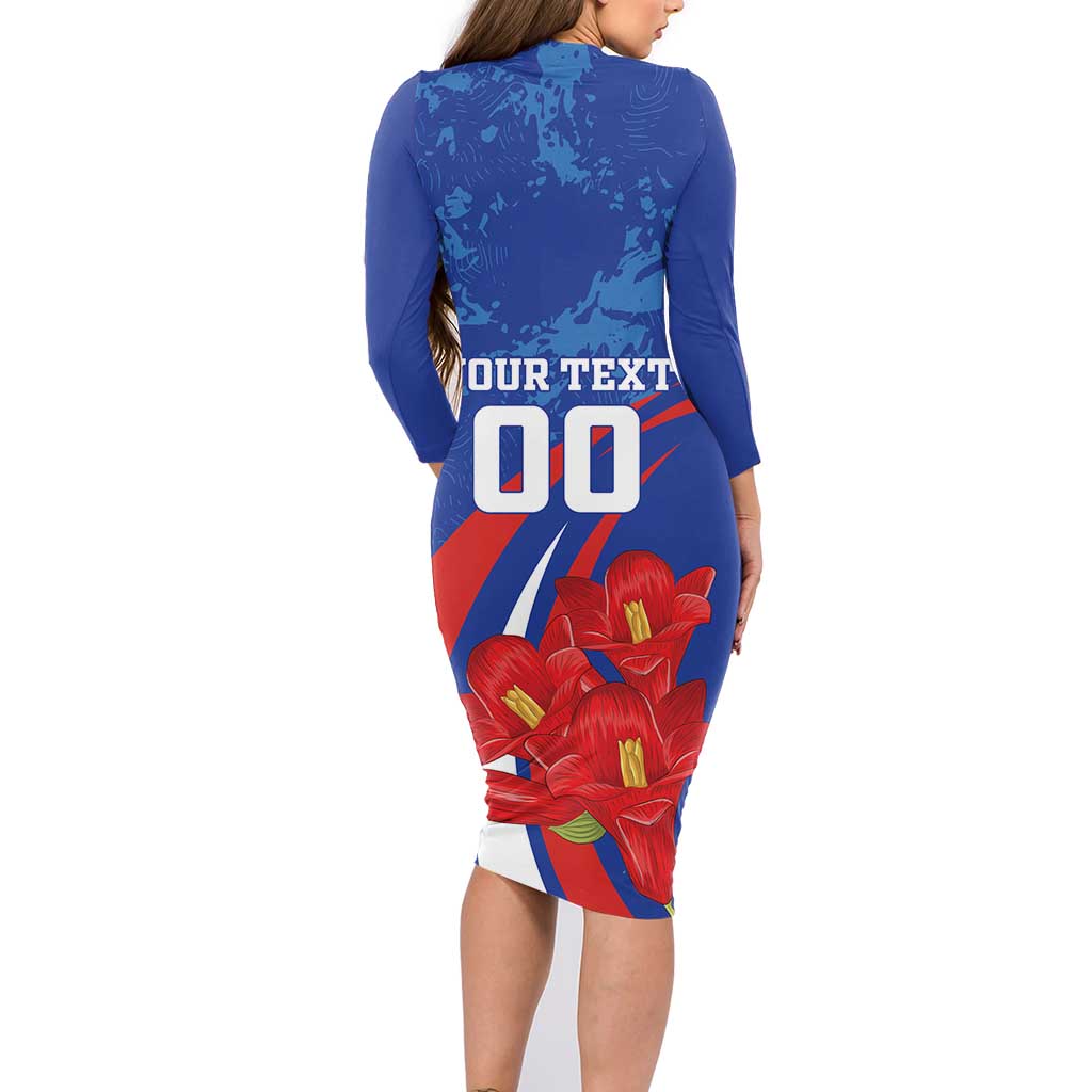 Custom Chile Lapageria Family Matching Long Sleeve Bodycon Dress and Hawaiian Shirt With Grunge Style - Wonder Print Shop