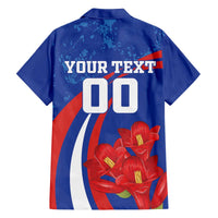 Custom Chile Lapageria Family Matching Off The Shoulder Long Sleeve Dress and Hawaiian Shirt With Grunge Style - Wonder Print Shop