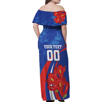 Custom Chile Lapageria Family Matching Off Shoulder Maxi Dress and Hawaiian Shirt With Grunge Style - Wonder Print Shop