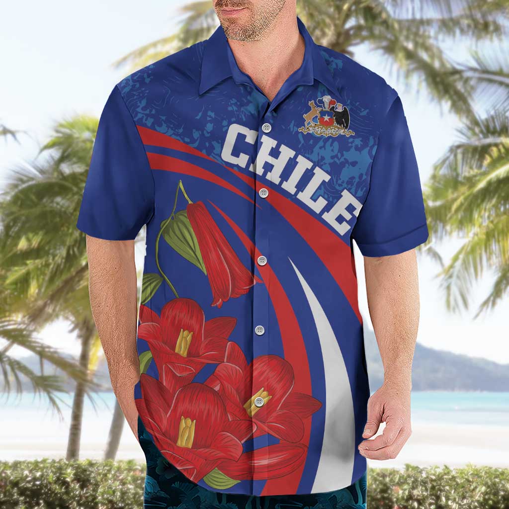 Custom Chile Lapageria Hawaiian Shirt With Grunge Style - Wonder Print Shop