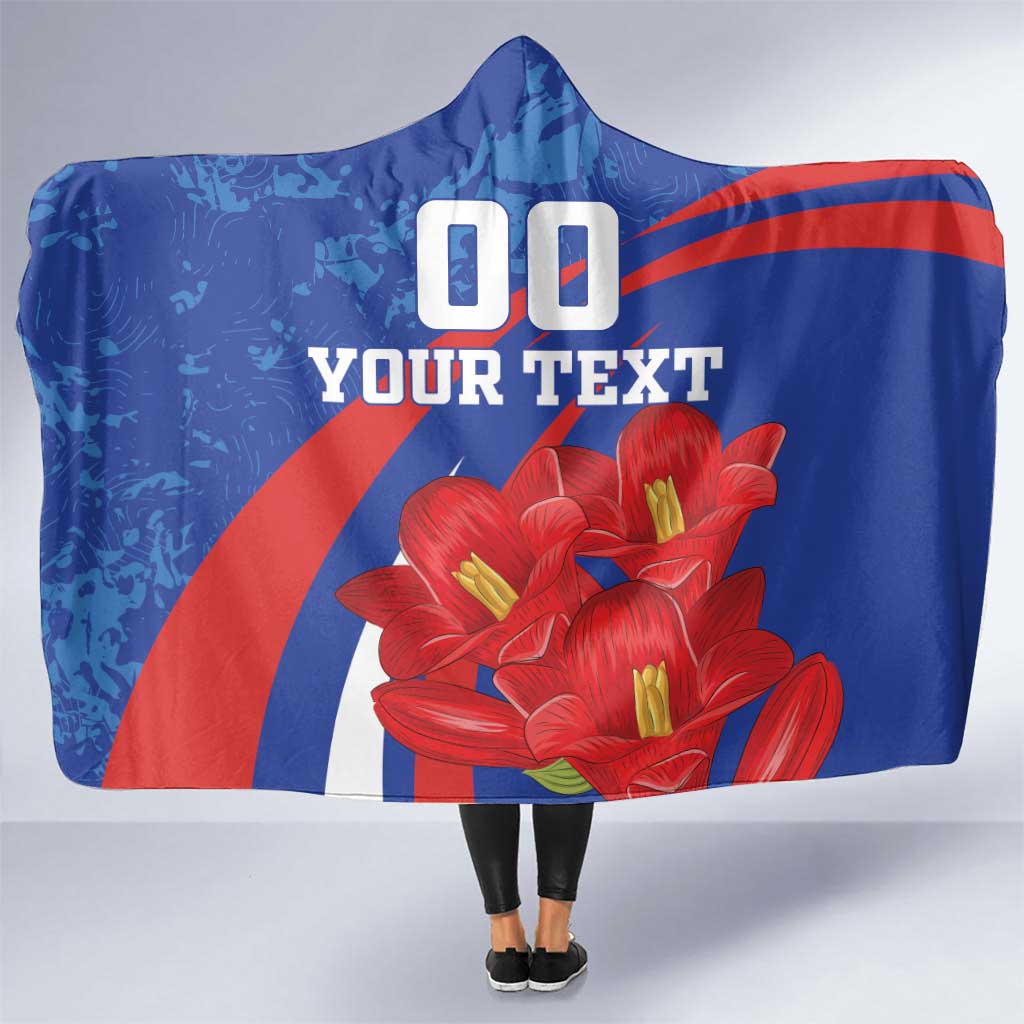 Custom Chile Lapageria Hooded Blanket With Grunge Style