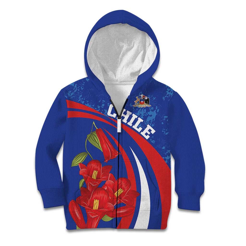 Custom Chile Lapageria Kid Hoodie With Grunge Style - Wonder Print Shop