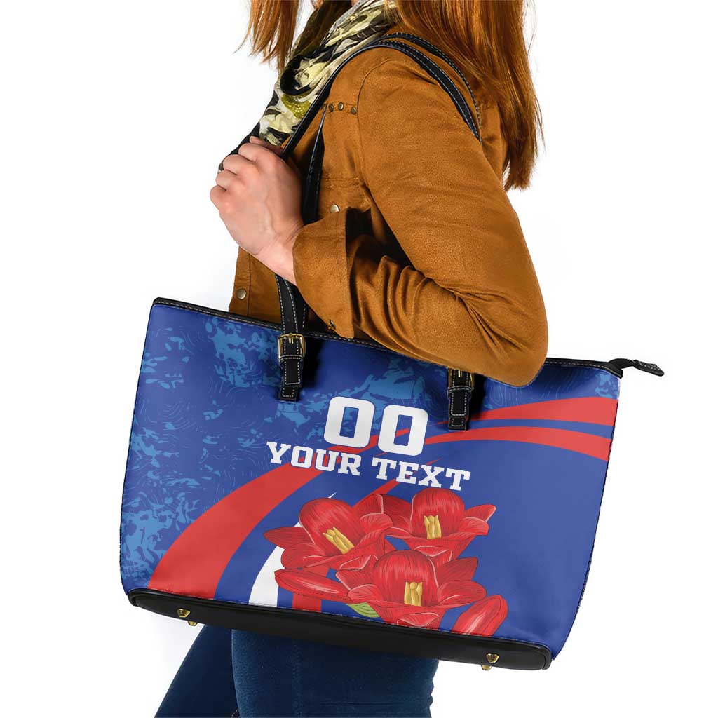 Custom Chile Lapageria Leather Tote Bag With Grunge Style - Wonder Print Shop