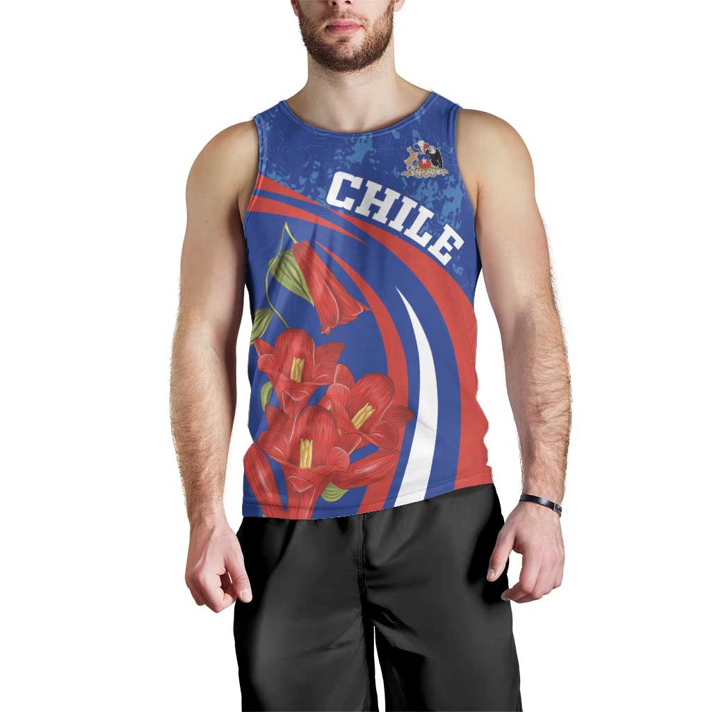 Custom Chile Lapageria Men Tank Top With Grunge Style - Wonder Print Shop