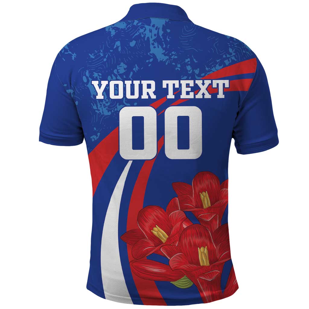 Custom Chile Lapageria Polo Shirt With Grunge Style - Wonder Print Shop