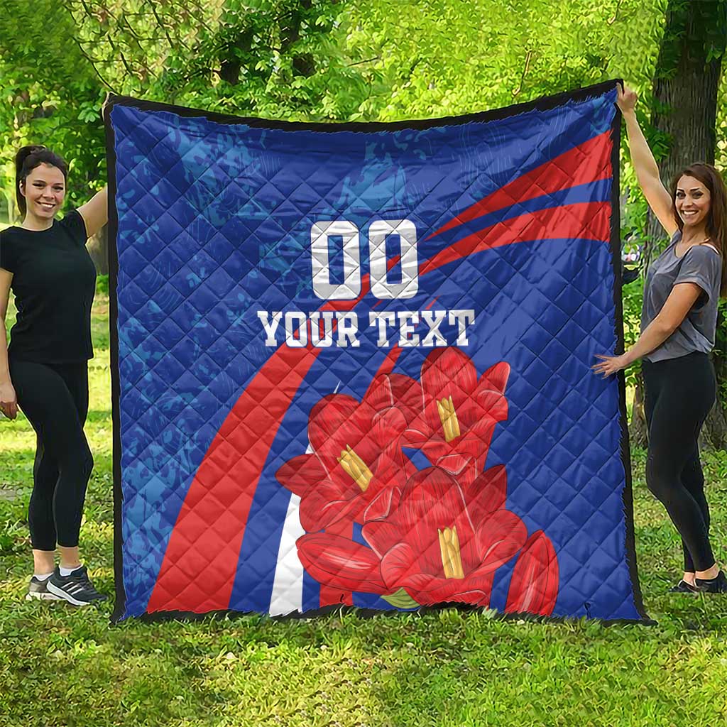 Custom Chile Lapageria Quilt With Grunge Style - Wonder Print Shop