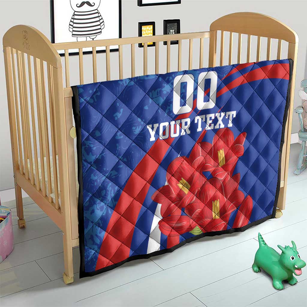 Custom Chile Lapageria Quilt With Grunge Style - Wonder Print Shop