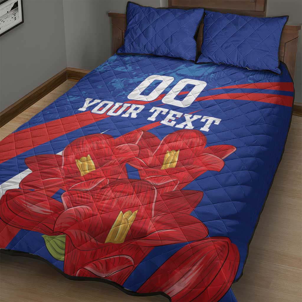 Custom Chile Lapageria Quilt Bed Set With Grunge Style - Wonder Print Shop