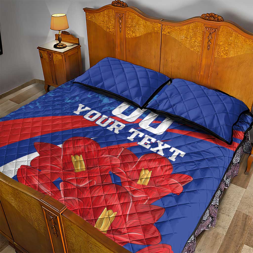 Custom Chile Lapageria Quilt Bed Set With Grunge Style - Wonder Print Shop