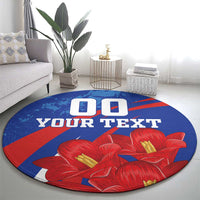 Custom Chile Lapageria Round Carpet With Grunge Style