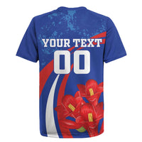 Custom Chile Lapageria Rugby Jersey With Grunge Style - Wonder Print Shop