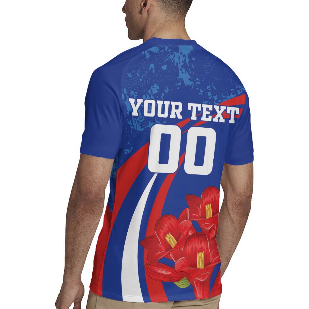 Custom Chile Lapageria Rugby Jersey With Grunge Style - Wonder Print Shop