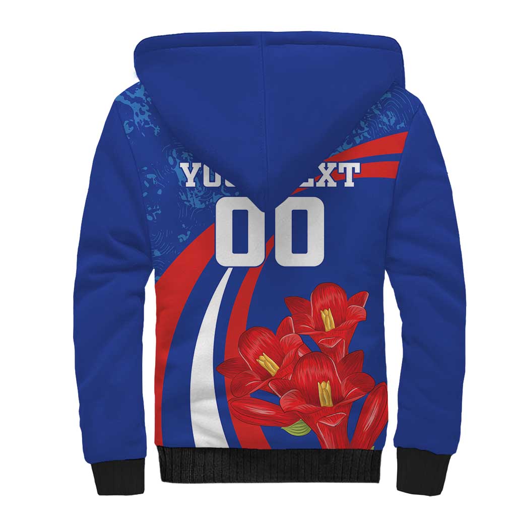 Custom Chile Lapageria Sherpa Hoodie With Grunge Style - Wonder Print Shop