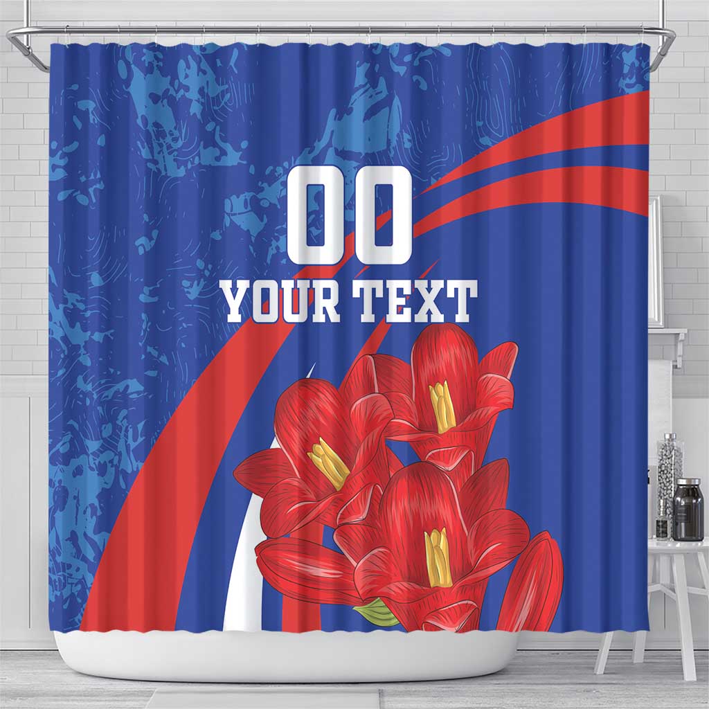 Custom Chile Lapageria Shower Curtain With Grunge Style