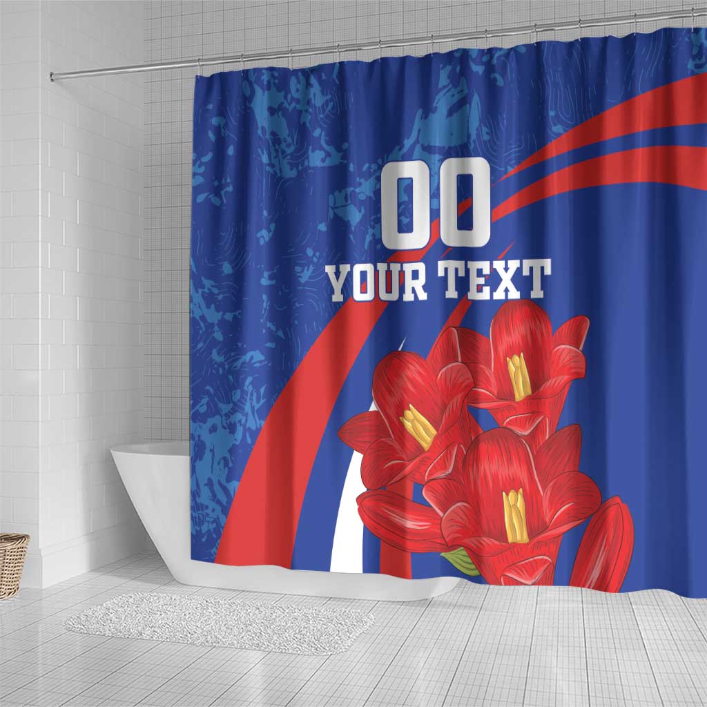 Custom Chile Lapageria Shower Curtain With Grunge Style
