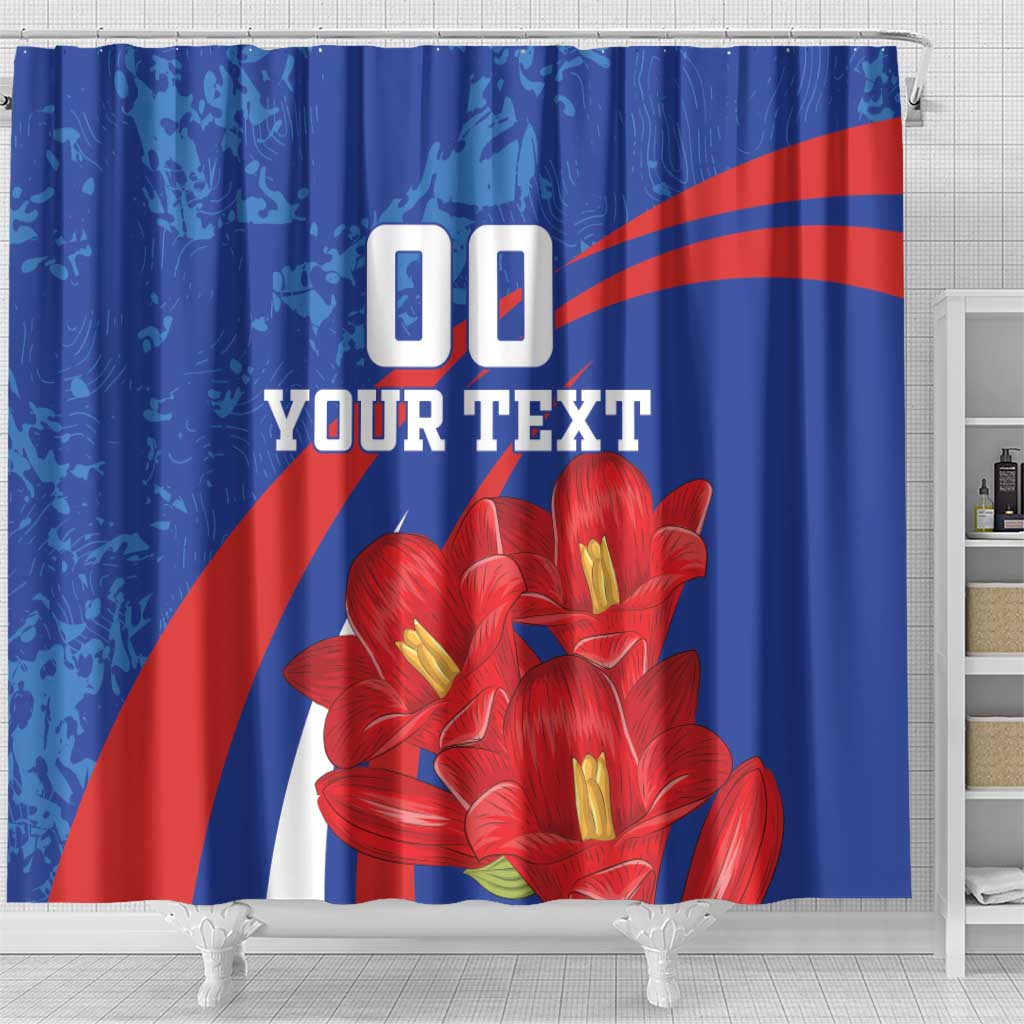 Custom Chile Lapageria Shower Curtain With Grunge Style