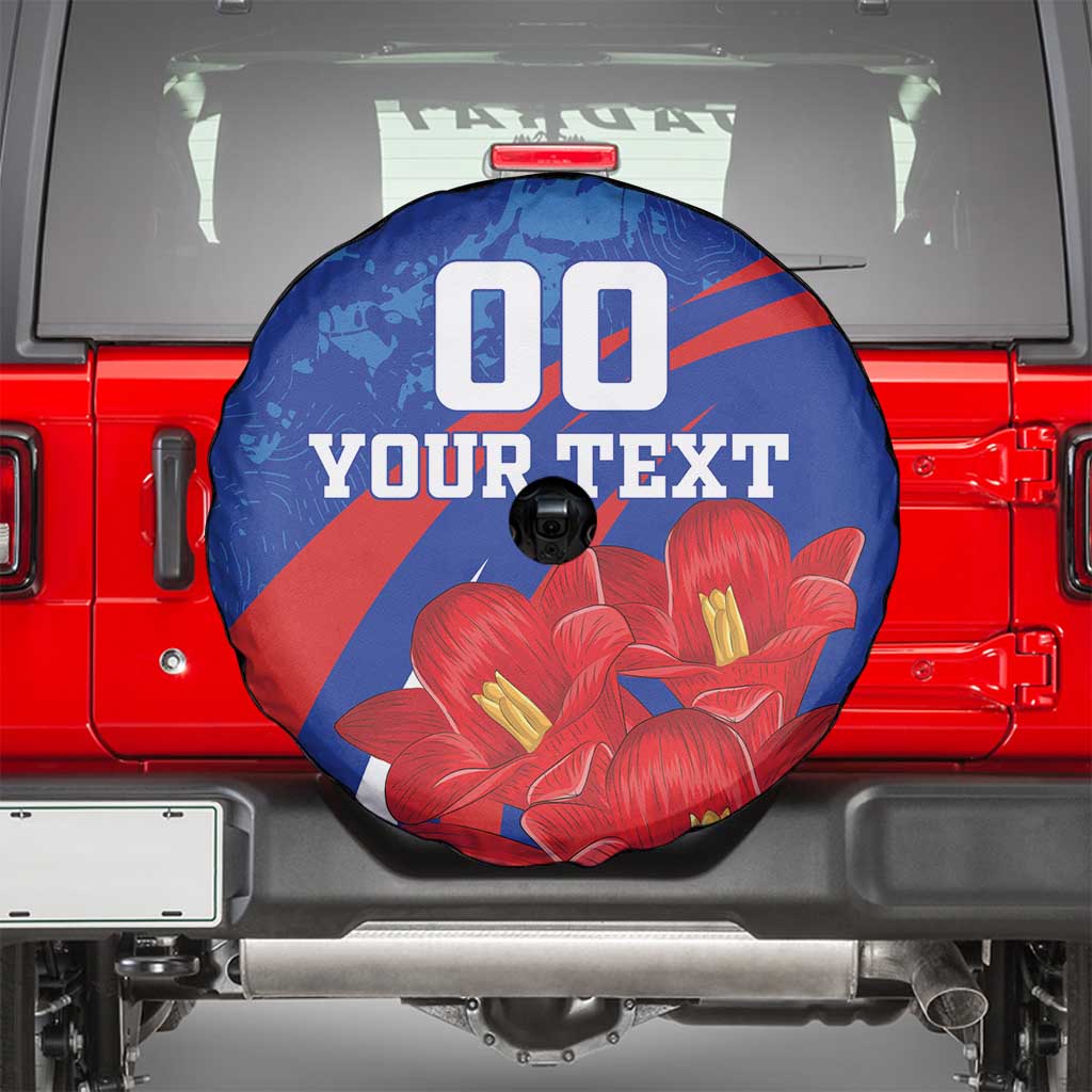 Custom Chile Lapageria Spare Tire Cover With Grunge Style - Wonder Print Shop
