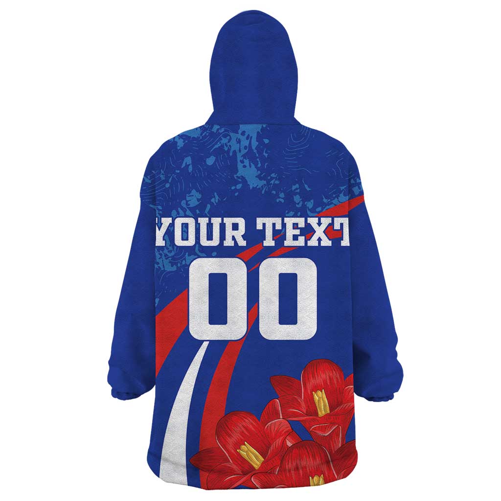 Custom Chile Lapageria Wearable Blanket Hoodie With Grunge Style - Wonder Print Shop