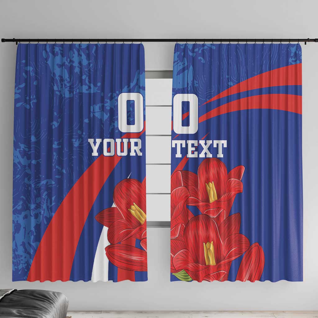 Custom Chile Lapageria Window Curtain With Grunge Style - Wonder Print Shop