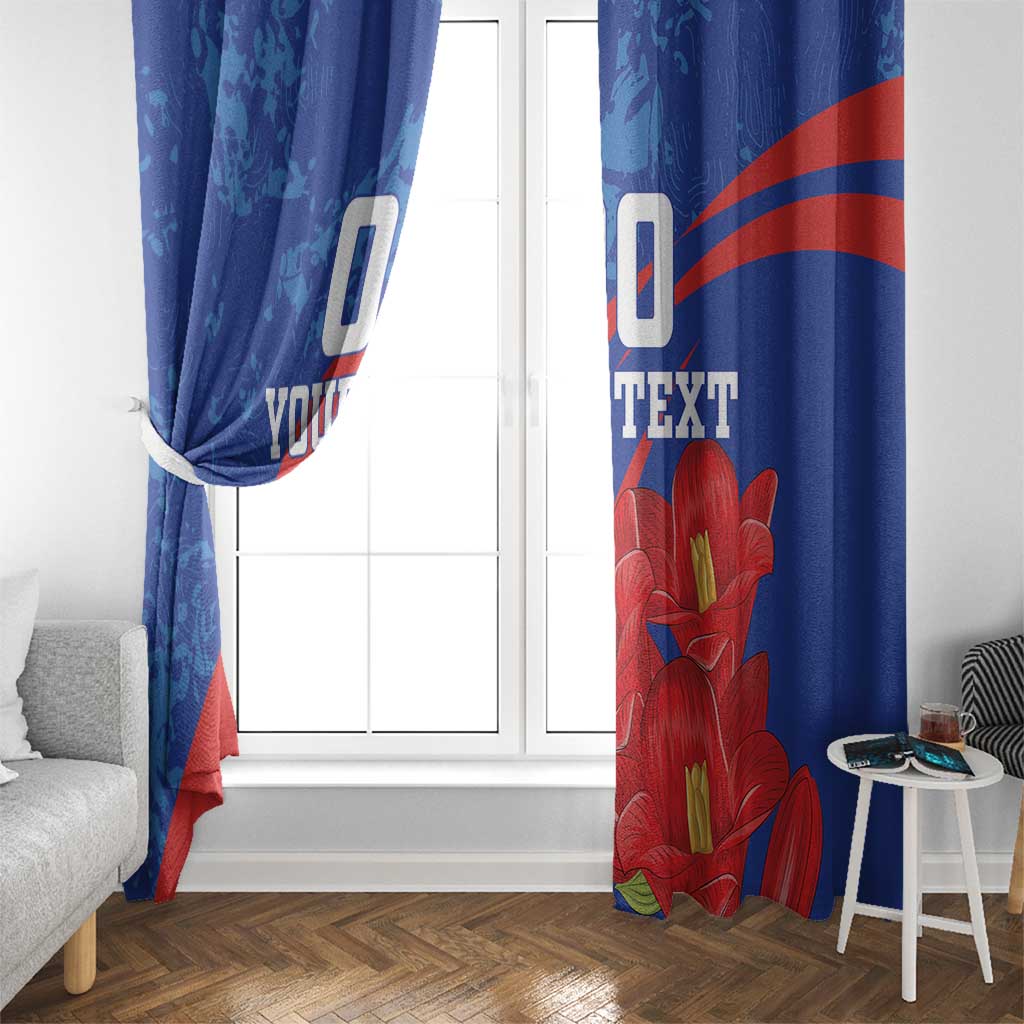 Custom Chile Lapageria Window Curtain With Grunge Style - Wonder Print Shop
