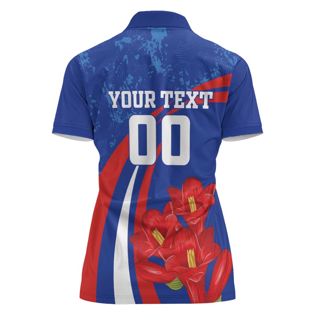 Custom Chile Lapageria Women Polo Shirt With Grunge Style - Wonder Print Shop