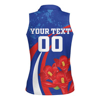 Custom Chile Lapageria Women Sleeveless Polo Shirt With Grunge Style - Wonder Print Shop