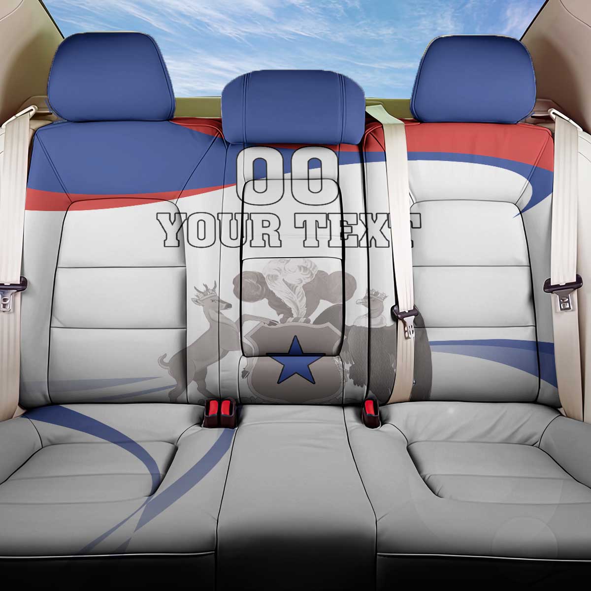 Custom Fiestas Patrias Chile Back Car Seat Cover Coat Of Arms - Wonder Print Shop