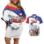 Custom Fiestas Patrias Chile Couples Matching Off Shoulder Short Dress and Hawaiian Shirt Coat Of Arms - Wonder Print Shop
