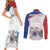 Custom Fiestas Patrias Chile Couples Matching Short Sleeve Bodycon Dress and Long Sleeve Button Shirt Coat Of Arms - Wonder Print Shop