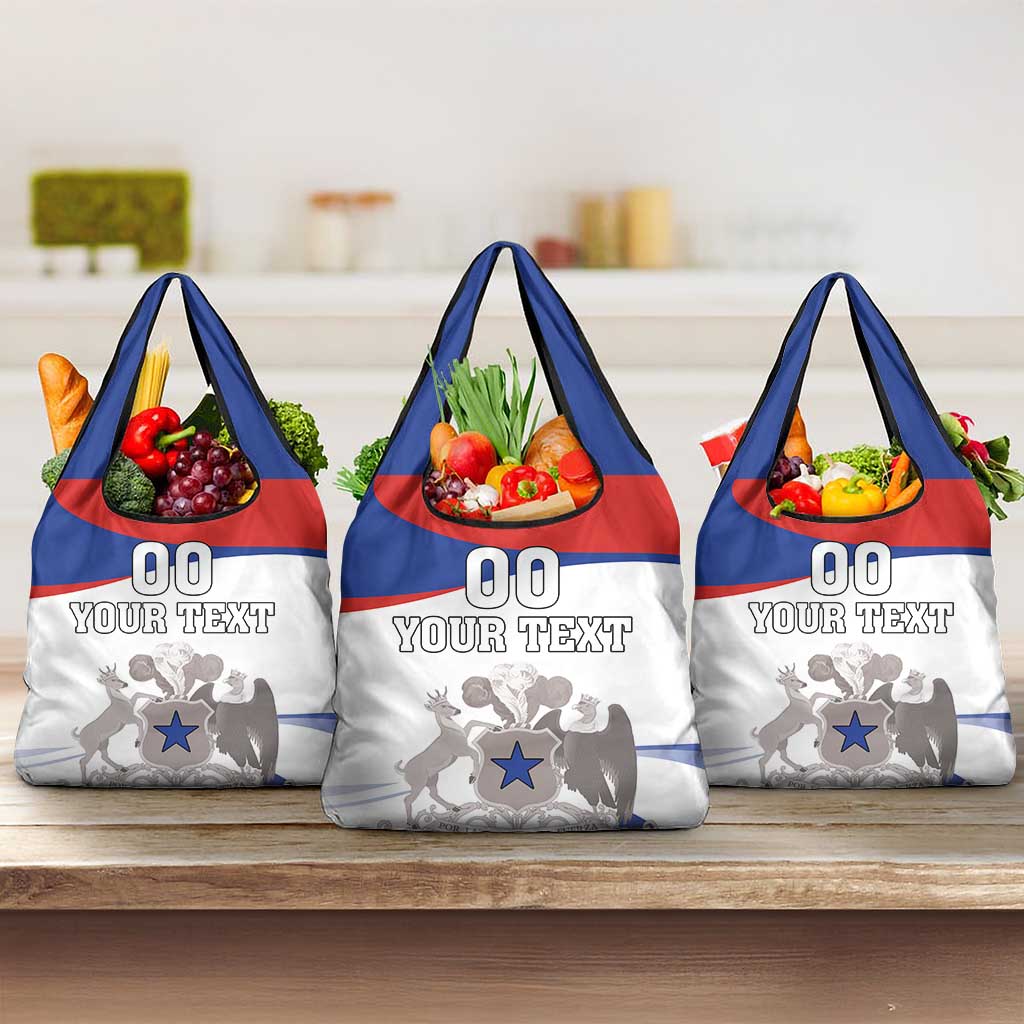 Custom Fiestas Patrias Chile Grocery Bag Coat Of Arms