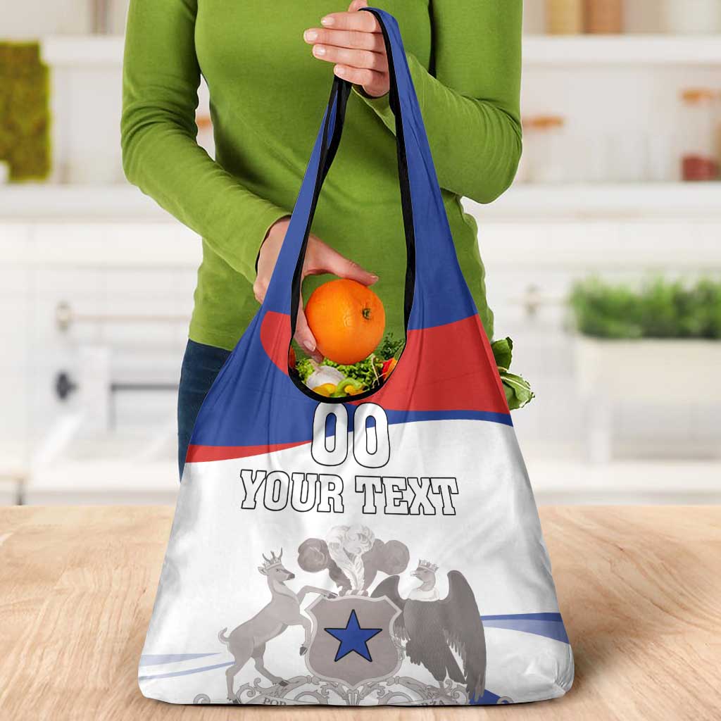 Custom Fiestas Patrias Chile Grocery Bag Coat Of Arms