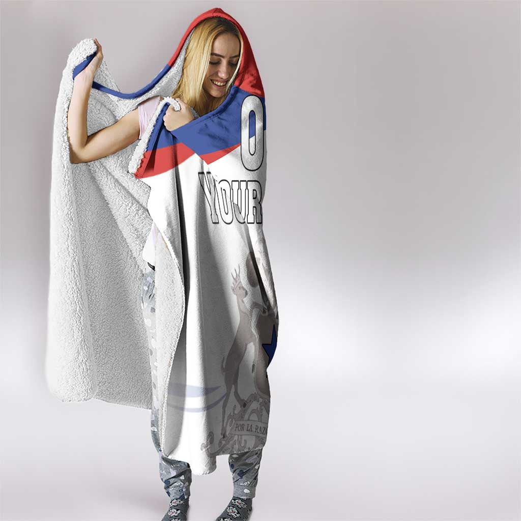 Custom Fiestas Patrias Chile Hooded Blanket Coat Of Arms