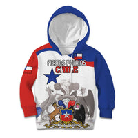 Custom Fiestas Patrias Chile Kid Hoodie Coat Of Arms - Wonder Print Shop